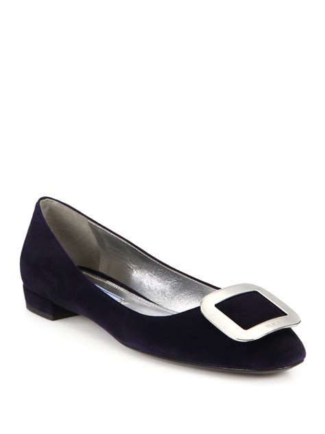 prada suede flats with rhinestone buckle|Women's Prada Flats .